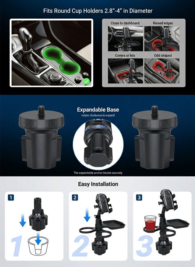 Multifunctional Car Phone Holder with Food Tray & Cup Holder (2-in-1) - Image 5