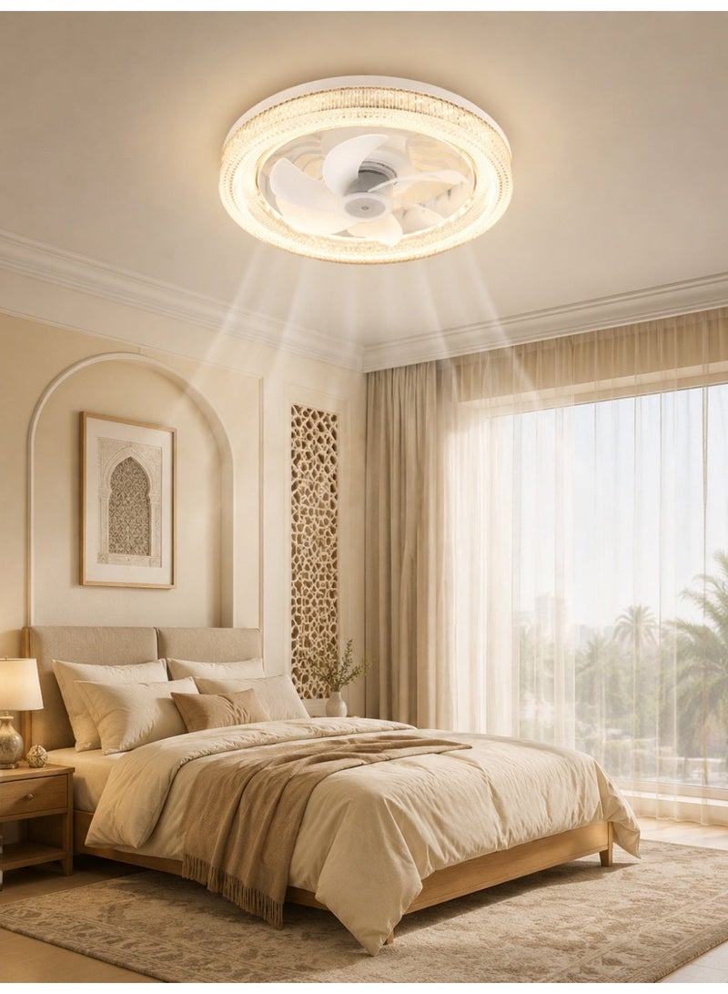 Ceiling fan light, bedroom hallway ceiling fan light, simple integrated E27 rotating fan light with remote control, ceiling light - Image 5