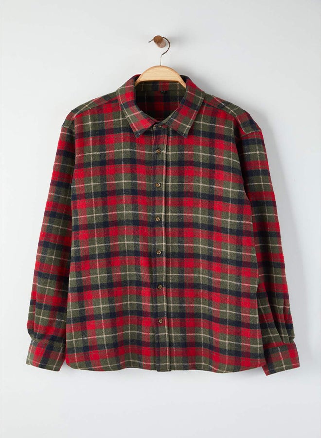 trendyol Regular Fit Lumberjack Flannel Men's Plus Size Shirt - Image 2