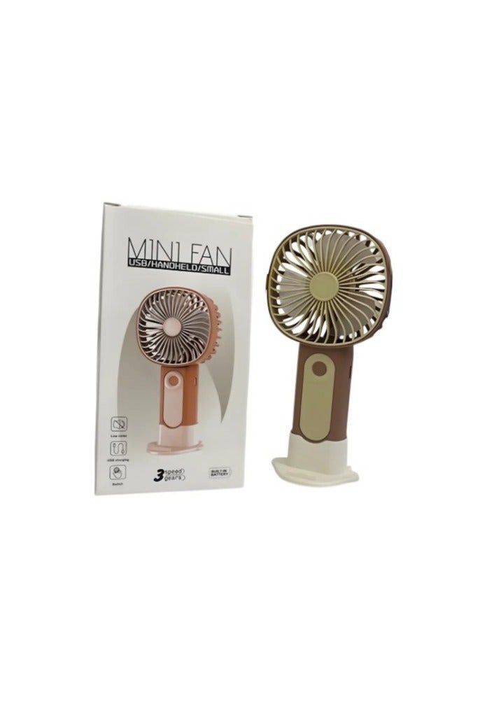 Handheld Fan Mini Fan USB, Brown - Image 2