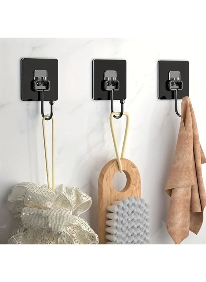 5pcs Heavy Duty Adhesive Wall Hooks No Drilling Stainless Steel Rotating Towel Hook - Image 2