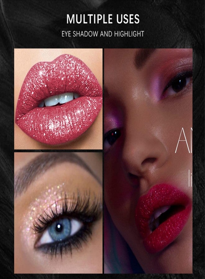 Petansy 12 Pcs Matte Liquid Lipstick Set Lip Makeup, Glitter Diamond Shining Lip gloss 24 Hour Long Lasting Waterproof Halloween Makeup Lipsticks Gift Set for Women - Image 3