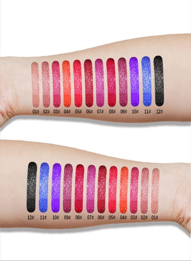 Petansy 12 Pcs Matte Liquid Lipstick Set Lip Makeup, Glitter Diamond Shining Lip gloss 24 Hour Long Lasting Waterproof Halloween Makeup Lipsticks Gift Set for Women - Image 5