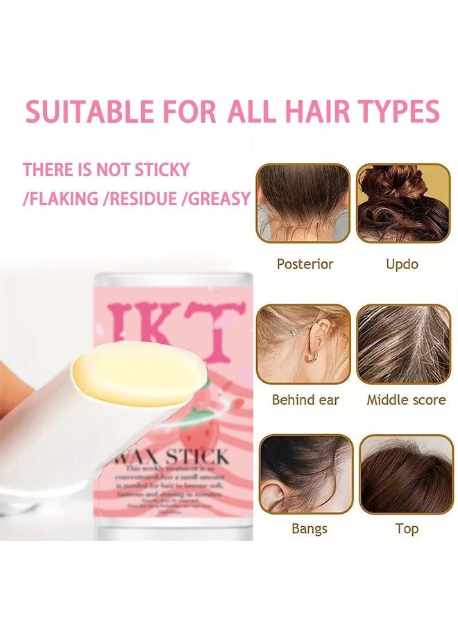 IKT Hair Wax Stick，Hair Finishing Stick Anti Frizz Hair Flyaway Wax Tamer Edge Brush Hair Flyaway Hair Stick Moisturizing And Shine Enhancing Mini Hair Finishing Gel 16g - Image 2