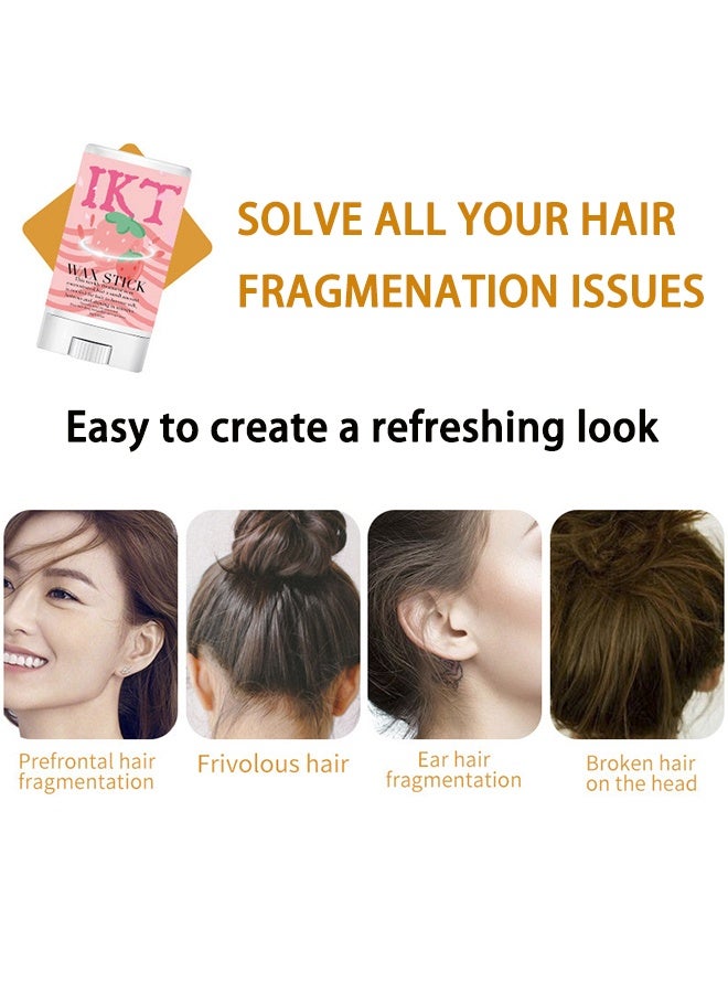 IKT Hair Wax Stick，Hair Finishing Stick Anti Frizz Hair Flyaway Wax Tamer Edge Brush Hair Flyaway Hair Stick Moisturizing And Shine Enhancing Mini Hair Finishing Gel 16g - Image 3