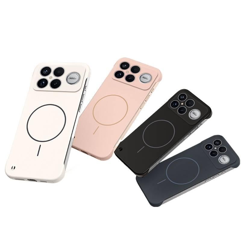 LS غطاء MagSafe بTPU لـ Redmi Note 14 Pro مع مغناطيس قوي وتصميم بدون إطار مع ملمس ناعم مع تشطيب غير لامع باللون أسود مغناطيسي من مادة TPU باللون الأسود باللون الأحمر - Image 3
