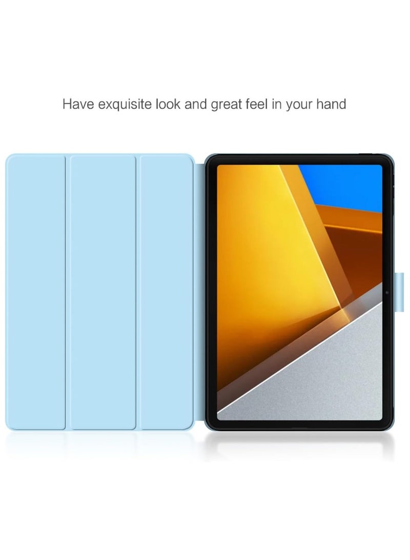 عام شاومي بوكو الوسادة 12.1 بوصة 2024 حالة ، ثلاثي أضعاف حامل غطاء ذكي السيارات ويك مع حامل القلم الرصاص لينة تي بي يو الظهر ل مي بوكو الوسادة 12.1" - Image 2