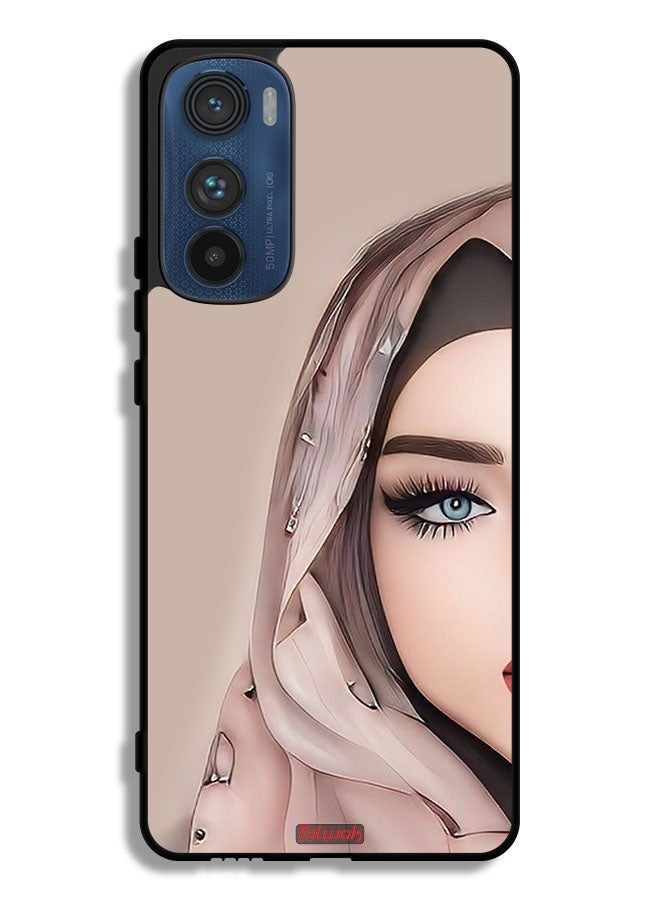 Tolwak Motorola Edge 30 Protective Case Cover Half Face Girl Art - Image 1