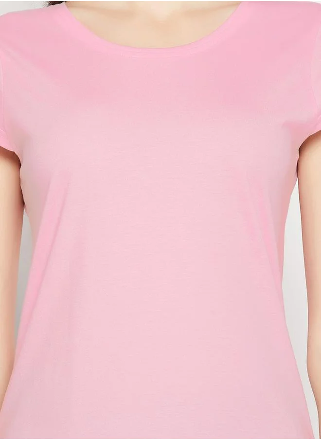 Clovia Regular Fit Basic Cotton T-Shirt by Styli