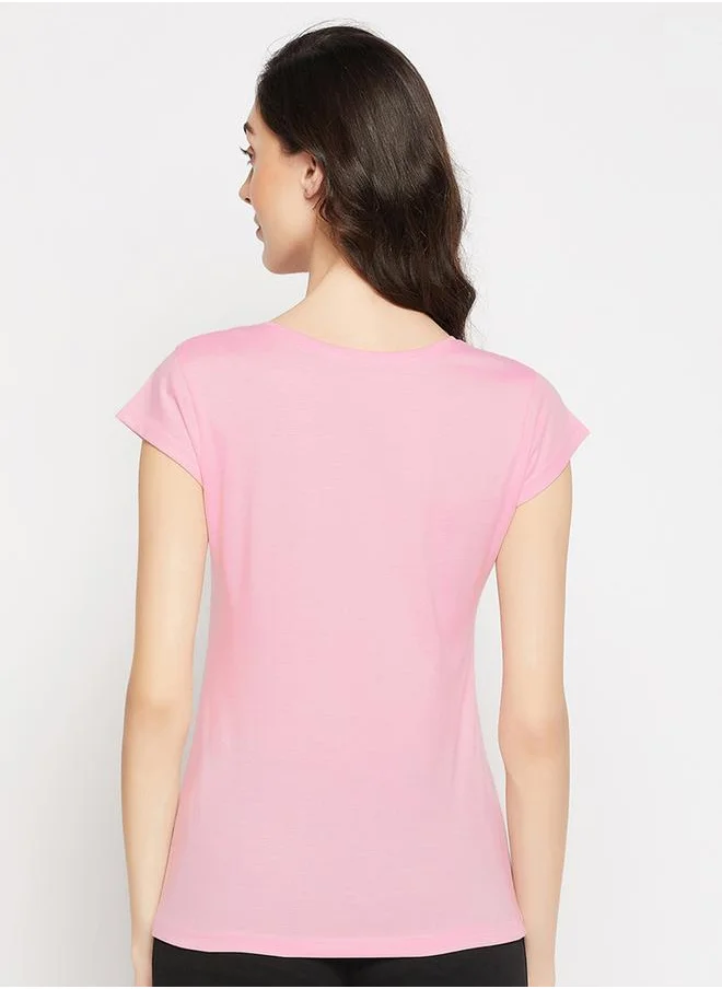 Clovia Regular Fit Basic Cotton T-Shirt by Styli