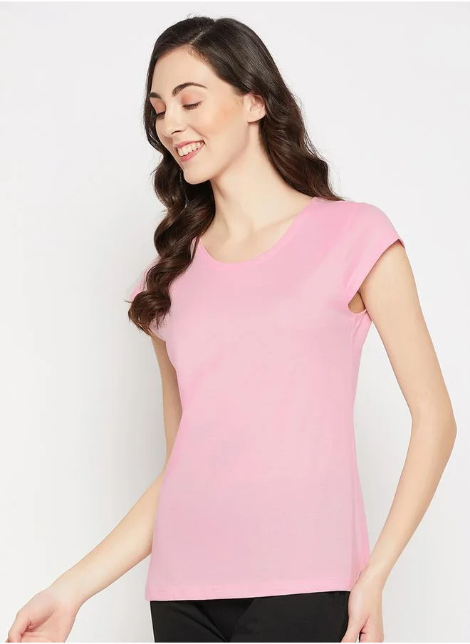 Clovia Regular Fit Basic Cotton T-Shirt by Styli