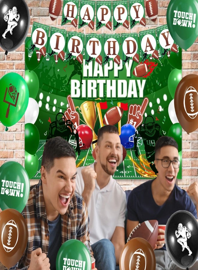 jenlion زينة عيد ميلاد كرة القدم للرجال، خلفية عيد ميلاد سعيد، بالونات لافتة، مفرش طاولة، كرات بوم بوم ورقية، لوازم حفلات للأولاد - Image 5