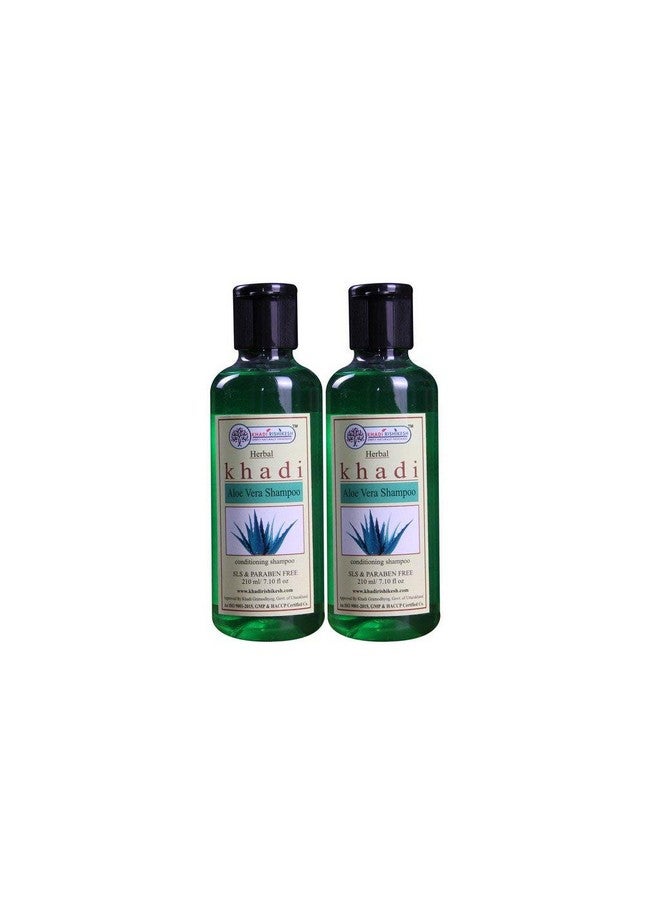 KHADI RISHIKESH Herbal Aloe Vera Shampoo Combo Set Pack Of - 210Ml X 2 (420Ml) - Image 1