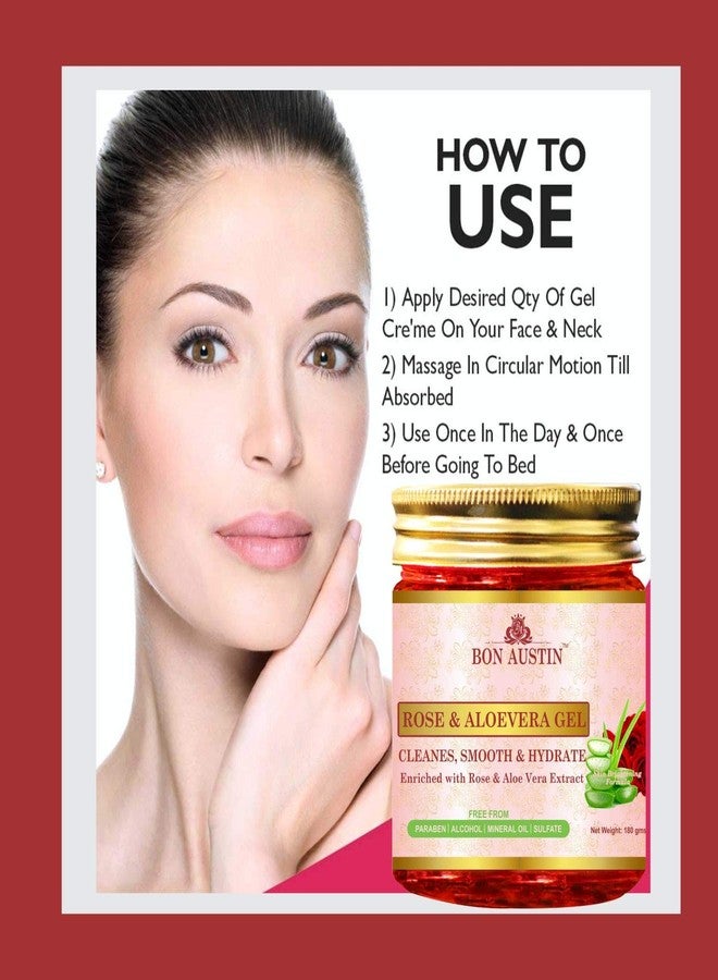 Bon Austin Premium Rose Aloe Vera Gel & Papaya Aloe vera Face Gel Combo Pack of 2 Jars of 180 gms(360 gms) - Image 5