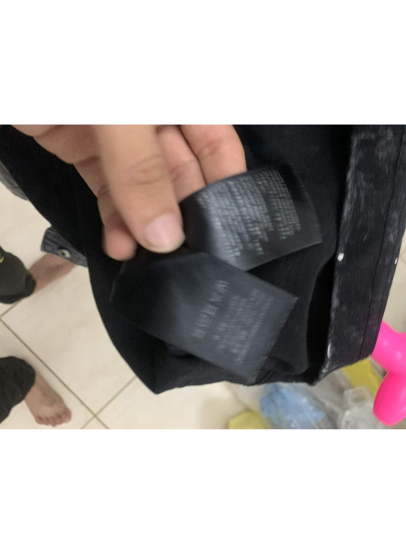 تي شيرت رجالي بالنسياغا بقصة واسعة وشعار بطلاء متناثر من جيرسي القطن - أسود - Image 4