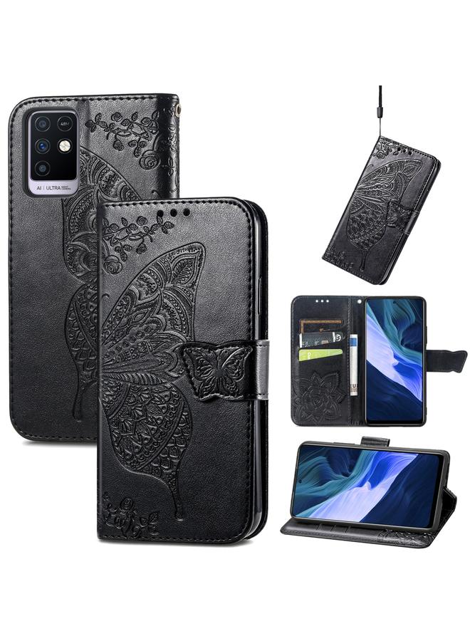 S-TOP Butterfly Love Flowers Embossed Horizontal Flip Leather Case with Holder & Card Slots & Wallet & Lanyard For Infinix Note 10 - Image 1