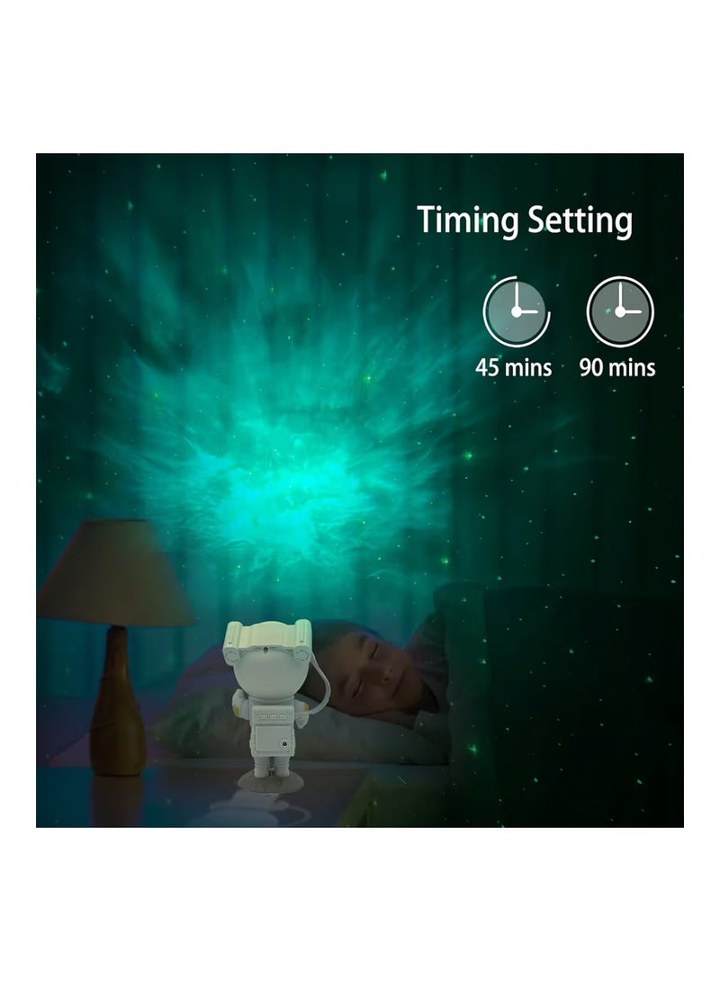 ايه دبليو اتش  جهاز عرض "Space Buddy" من AWH CLOSUNT، جهاز عرض ضوئي بتصميم رائد فضاء، أضواء ليلية لمجرة النجوم والسدم، مزود بمؤقت وجهاز تحكم عن بُعد؛ مثالي لتزيين غرف نوم الأطفال وغرف الألعاب، ومناسب لموسم عيد الميلاد، يُعد هدية رائعة للأطفال. - Image 4