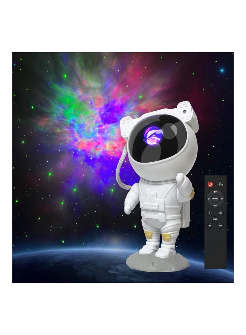 ايه دبليو اتش  جهاز عرض "Space Buddy" من AWH CLOSUNT، جهاز عرض ضوئي بتصميم رائد فضاء، أضواء ليلية لمجرة النجوم والسدم، مزود بمؤقت وجهاز تحكم عن بُعد؛ مثالي لتزيين غرف نوم الأطفال وغرف الألعاب، ومناسب لموسم عيد الميلاد، يُعد هدية رائعة للأطفال. - Image 1