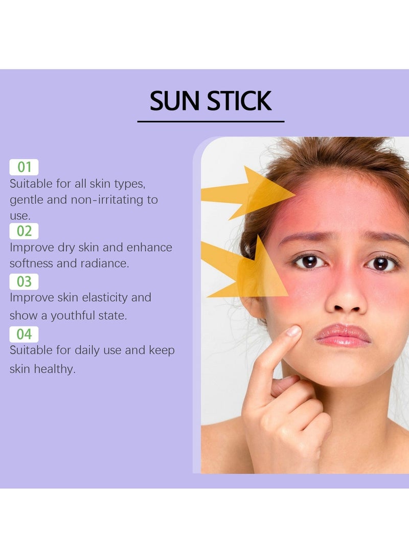 EELHOE Anti-Aging Moisturizing Sunscreen Stick, Gentle and Refreshing Texture for Outdoor UV Protection Skin Care, Moisturizing Protection Stick 18g - Image 2