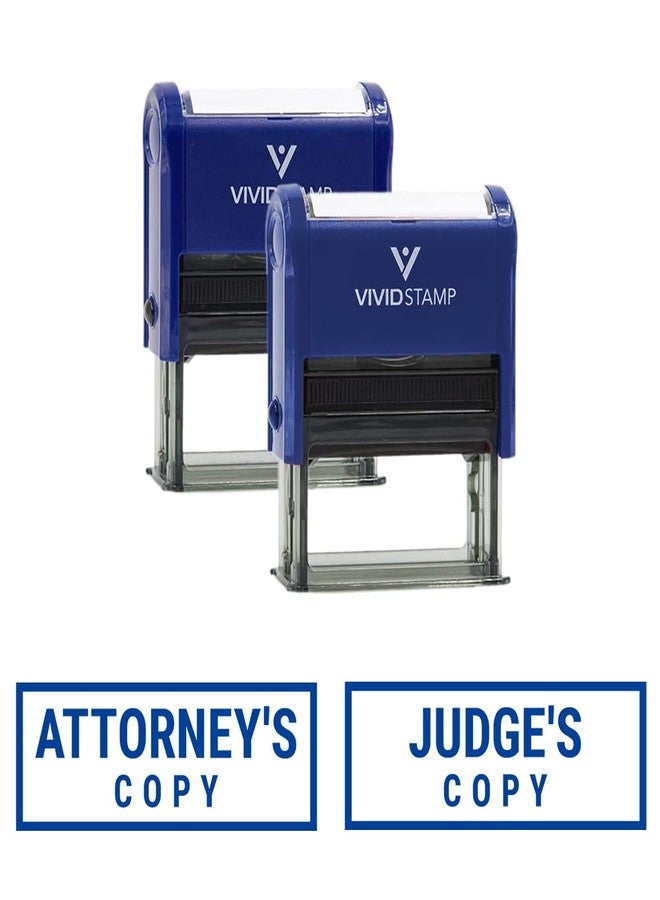 Vivid Stamp Attorney's Copy and Judge's Copy Office Stamp Self-Inking Rubber Stamps (2 Pack) (Blue Ink) - Q-200 - Image 1
