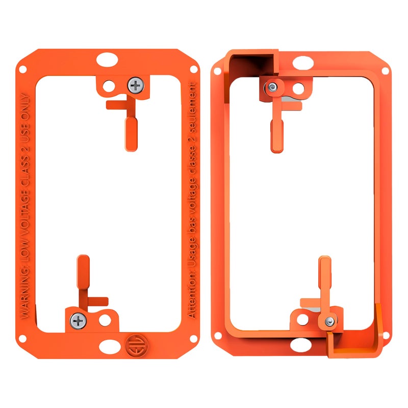 BWP Low Voltage Mounting Bracket 1 Gang 2 Pack for Single Gang Wall Plate Telephone Wires Network Cables HDMI Coaxial Speaker Cables Low Voltage Box Cable Wall Plate Bracket Mud Ring