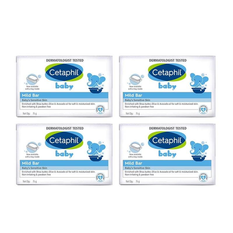 Cetaphil Baby Mild Bar for Face and BodyPack of 4 75g4 - Image 1