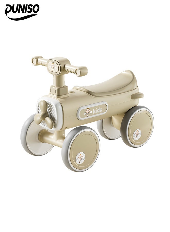 DUNISO دراجة توازن للأطفال بأربع عجلات، سكوتر بدون دواسات للأطفال، لعبة دراجة داخلية وخارجية، مع موسيقى وإضاءة، توجيه مستقل محدود، مريحة ومتينة، مناسبة للأطفال من عمر 1 إلى 4 سنوات - Image 1