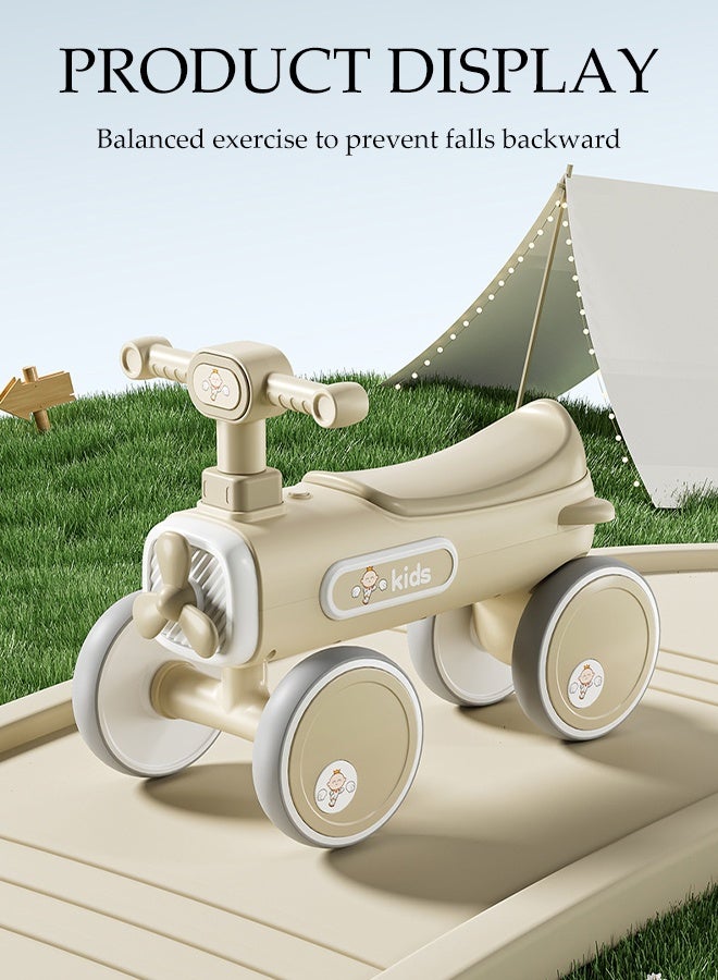 DUNISO دراجة توازن للأطفال بأربع عجلات، سكوتر بدون دواسات للأطفال، لعبة دراجة داخلية وخارجية، مع موسيقى وإضاءة، توجيه مستقل محدود، مريحة ومتينة، مناسبة للأطفال من عمر 1 إلى 4 سنوات - Image 3