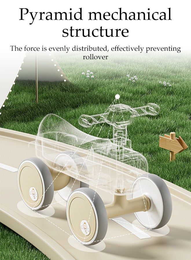 DUNISO دراجة توازن للأطفال بأربع عجلات، سكوتر بدون دواسات للأطفال، لعبة دراجة داخلية وخارجية، مع موسيقى وإضاءة، توجيه مستقل محدود، مريحة ومتينة، مناسبة للأطفال من عمر 1 إلى 4 سنوات - Image 5