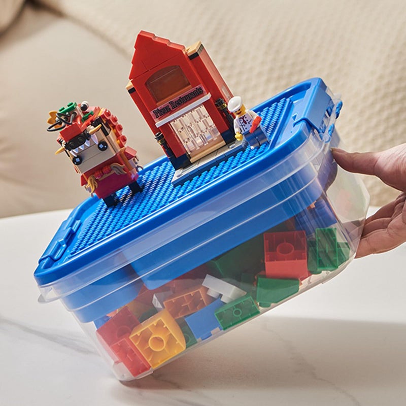 WMM Storage Organizer Bins for Lego, Building Blocks Storage with Building Baseplate Lid, Storage Containers for Building Brick Storage Plastic Stackable Organizer Bin - Image 4