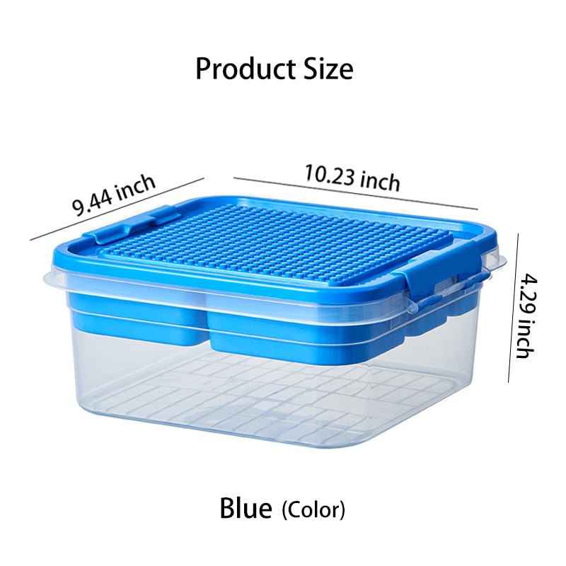 WMM Storage Organizer Bins for Lego, Building Blocks Storage with Building Baseplate Lid, Storage Containers for Building Brick Storage Plastic Stackable Organizer Bin - Image 3