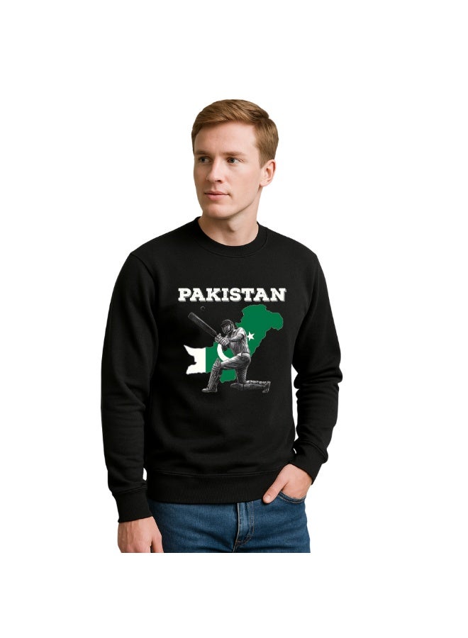 PRINTSHOP4ME Pakistan Men’s Sweatshirt–Printed Pakistan Graphic Design–Long Sleeve Soft Cotton Sweatshirt–Comfortable And Stylish For Travel, Casual Wear&Outdoor Use  - Image 2