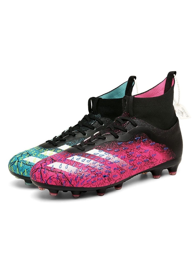 Loquat High-Top Competition Sports Football Shoes Red/Teal Blue 