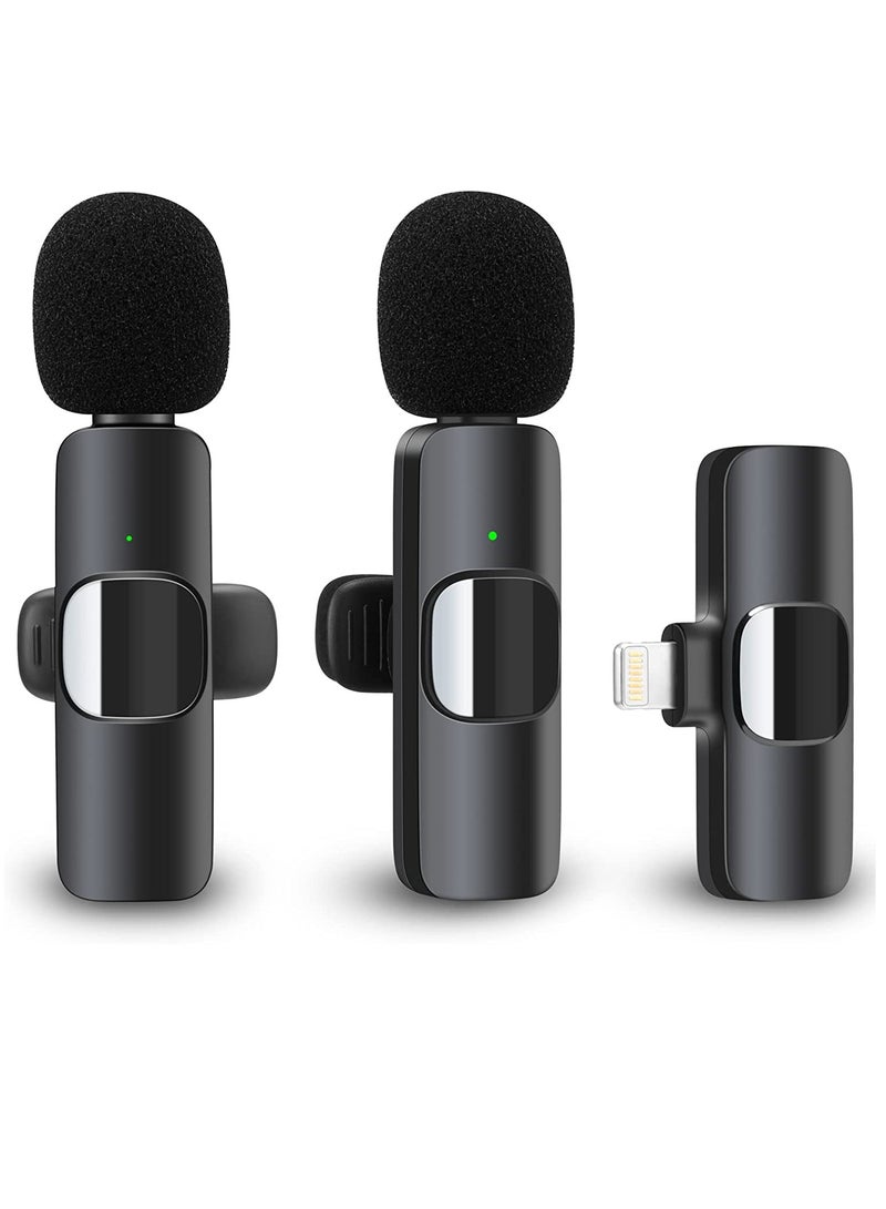 Wireless Lavalier Microphone for iPhone iPad, Plug-Play Wireless Mic for Recording, Live Stream, YouTube, TikTok, Facebook, Noise Reduction Auto-Sync - Image 1