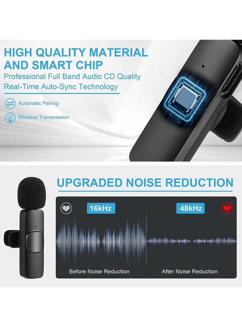 Wireless Lavalier Microphone for iPhone iPad, Plug-Play Wireless Mic for Recording, Live Stream, YouTube, TikTok, Facebook, Noise Reduction Auto-Sync - Image 5