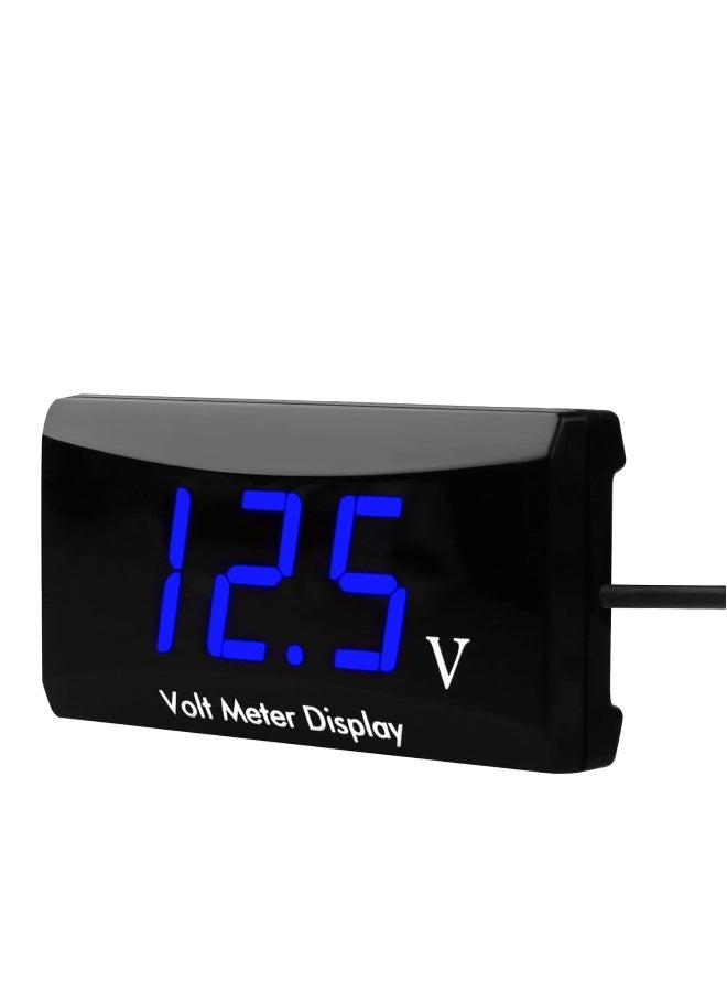 12V Car Digital Voltmeter Gauge, Battery Voltage Mete, Waterproof LED Display Motorcycle Voltmeter Power Energy Volt Meter Gauge for Trailer Camper Boat Marine Vehicle Caravan Car Battery Voltage  - Image 1