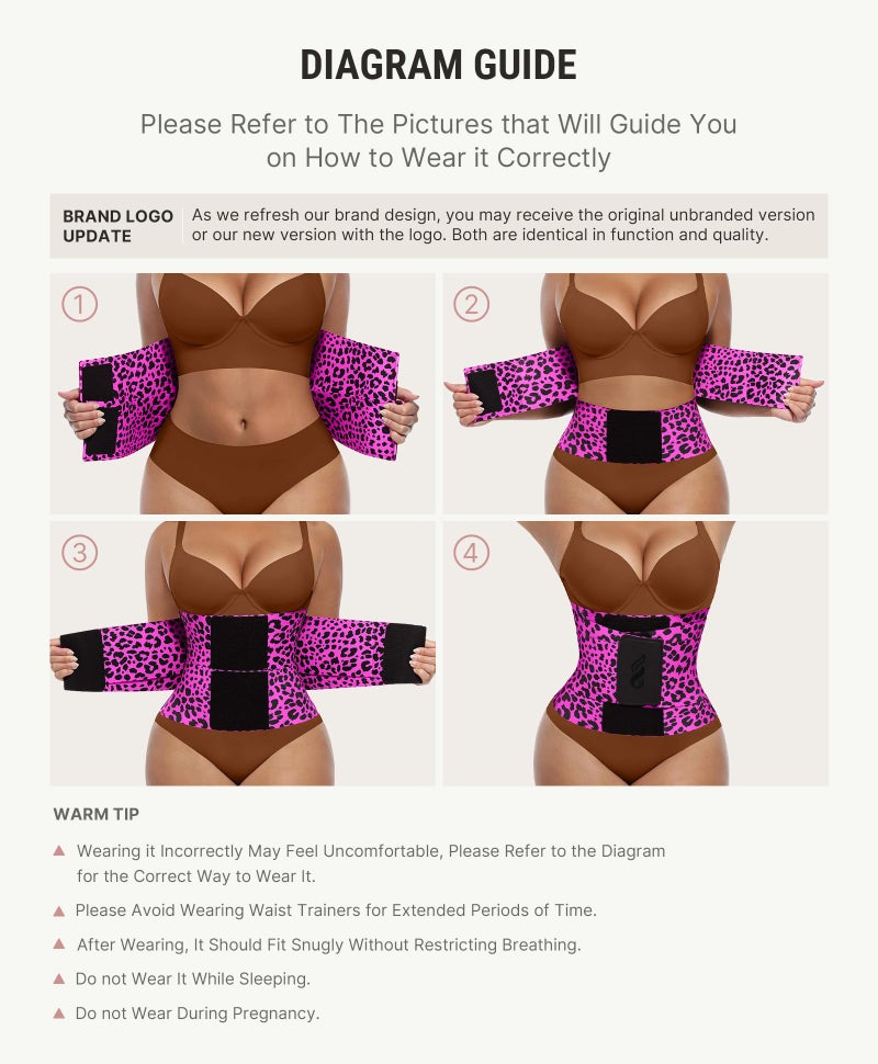FeelinGirl Corset Perspiring Workout Waist Trainer Corset Trimmer Belt for Women Belly Band Body Shaper Rose Leopard M - Image 5