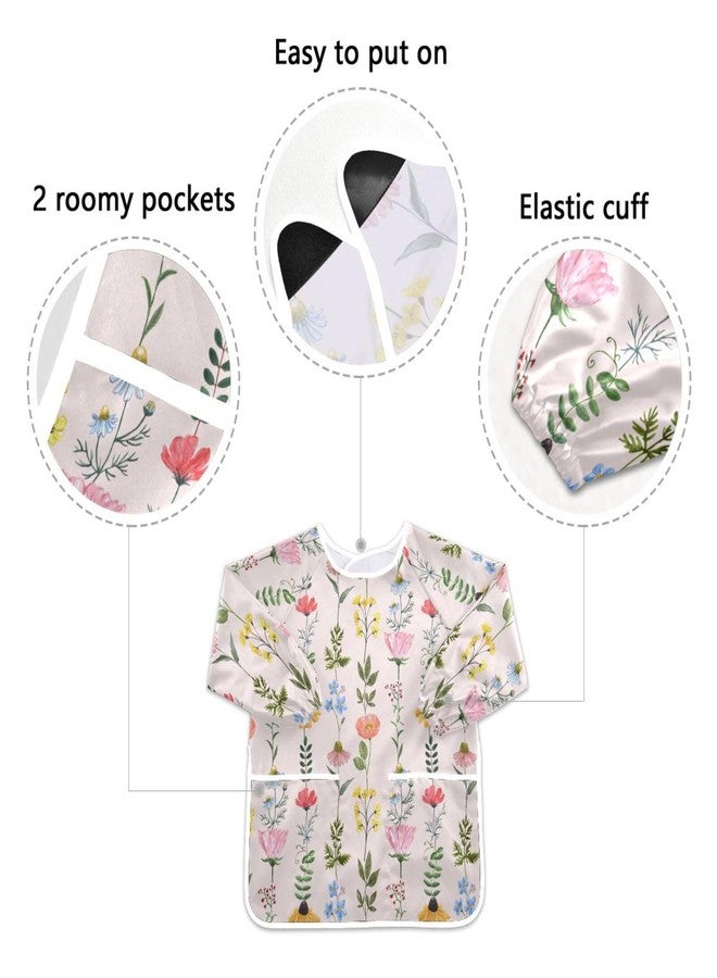 Kigai Wildflowers Kids Art Smock Waterproof Artist Painting Aprons Long Sleeve with Pockets for Girls Boys Cooking Baking - Image 3