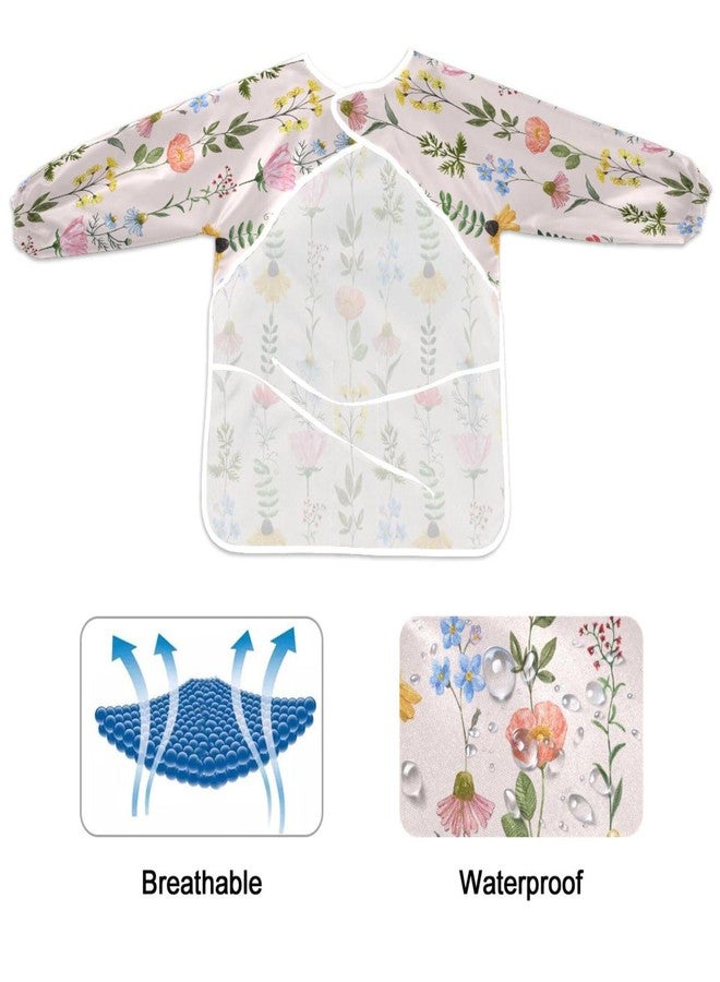 Kigai Wildflowers Kids Art Smock Waterproof Artist Painting Aprons Long Sleeve with Pockets for Girls Boys Cooking Baking - Image 2