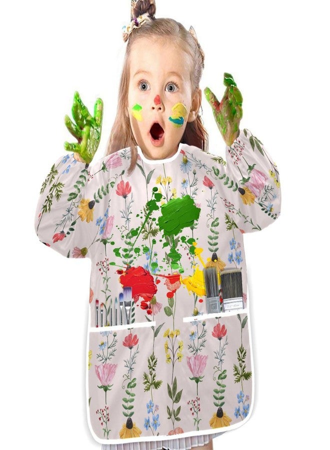 Kigai Wildflowers Kids Art Smock Waterproof Artist Painting Aprons Long Sleeve with Pockets for Girls Boys Cooking Baking - Image 5