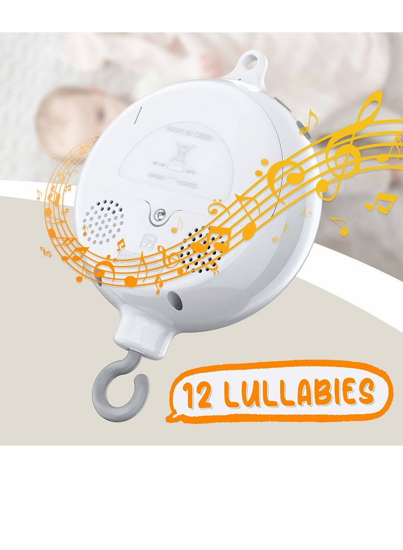 SOLARAE Baby Music Box Rotator, Crib Replacement Mobile Motor Rotation Universal Hanging Box, 12 Lullabies Battery Powered Bed Bell for Home Nursery Sleep - Image 5