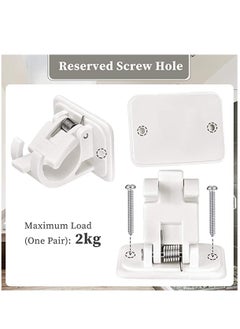 KASTWAVE 8 Pieces Self Adhesive Curtain Rod Bracket Drapery Hook Holders Fixing Rod Holder Curtain Pole Wall Brackets Towel Rod Hooks for Home Bathroom and Hotel Use  - Image 3