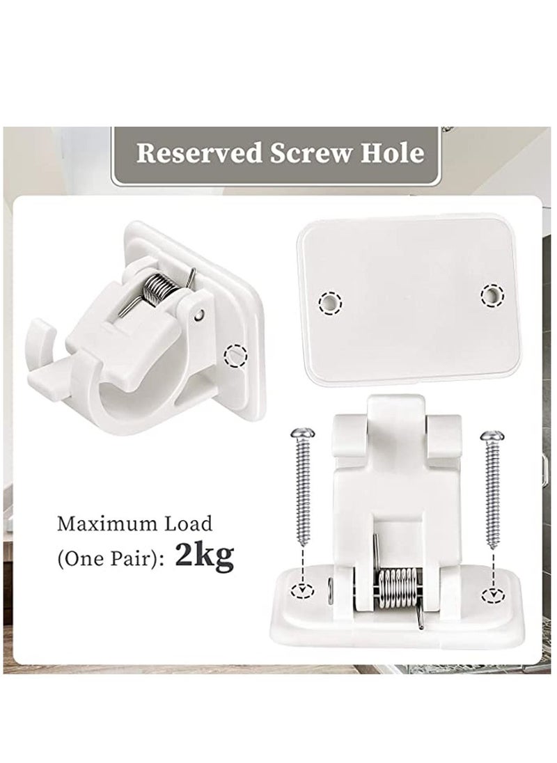 KASTWAVE 8 Pieces Self Adhesive Curtain Rod Bracket Drapery Hook Holders Fixing Rod Holder Curtain Pole Wall Brackets Towel Rod Hooks for Home Bathroom and Hotel Use  - Image 3