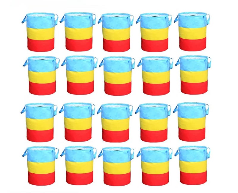 Ink Craft Non Woven 45L Laundry Bag Basket For Dirty Cloths Toy Storage Basket Cloth Storage Basket Multicolour Pack of 20 - Image 1