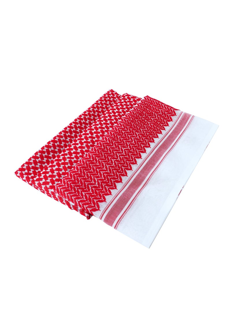 GALADUNE Classic Casual  Men's Red shemagh, Premium Cotton Blend Material H53  - Image 4