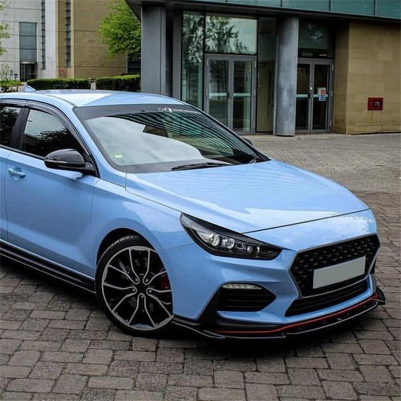 QASULER Gloss Black Headlight Eyebrow Trim for Hyundai i30N - Image 5