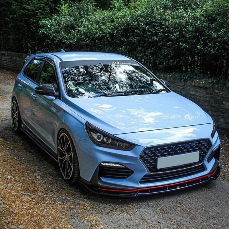 QASULER Gloss Black Headlight Eyebrow Trim for Hyundai i30N - Image 4