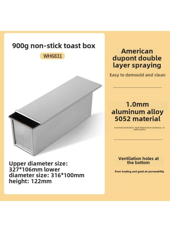 Toast Mold 450g Household Baking Tools Toast Baking Pan Baking Bread Non-stick Toast Box Cake Baking Pan-Color:900g Aluminum Alloy Special Grade Non-stick - Image 1
