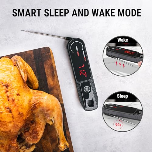 ThermoPro Lightning 1-Second Instant Read Meat Thermometer, Kitchen Food Thermometer with Auto Wake/Sleep/180° Rotating Display, Waterproof Cooking Thermometer for Oil Deep Fry Smoker BBQ Grill - Image 5