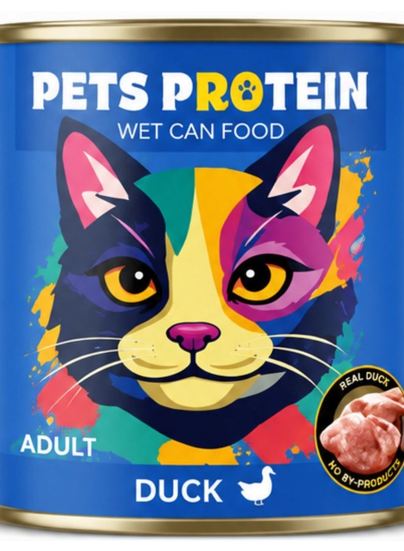 Pets Protein Adult Wet Cat Food with Duck 400g Pack of 6 Cans Pets Zone - Image 2